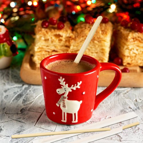Bamboo Coffee Stirrers Individually Wrapped 200 Count – Coffee Stir Sticks 7 inch Coffee Bar Disposable individually wrapped coffee stirrers for Coffee and Cocktail