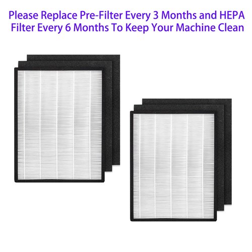 2 Set EPI-328 Replacement Filter for COLZER EPI-328 and Domccy NS-320 Air Purifier, H13 Hepa Filters with High efficiency Activated Carbon, 2 Pack HEPA + 4 Pack Pre-Filter
