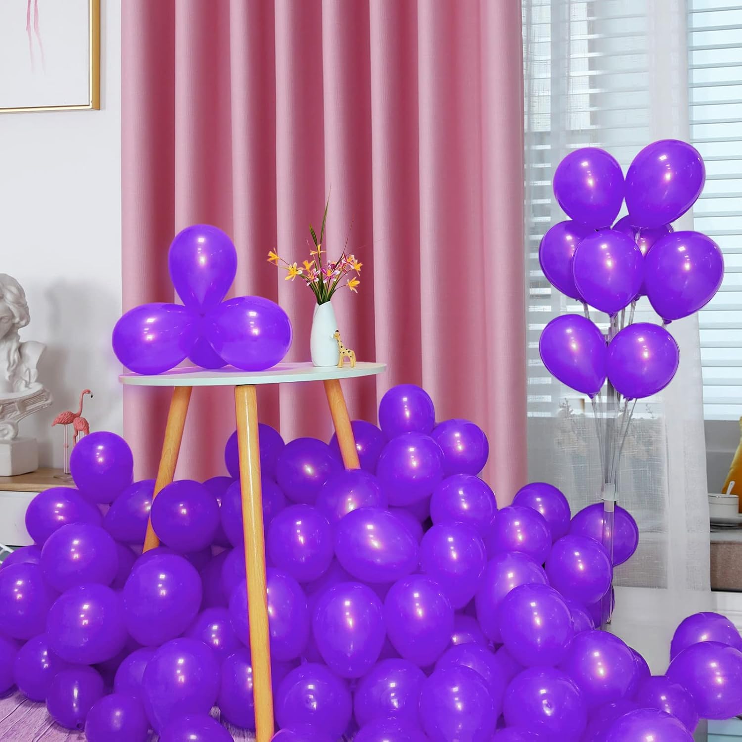 Purple Balloons - 110 Pcs Mini 5-Inch Thick Latex Balloons for Birthday, Wedding & Baby Shower Decor