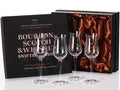 Engraved Crystal Snifter Glasses for Whiskey, Brandy & Cognac – Set of 4 Small 4oz Tulip Copitas – Elegant Cut Glass Tasting Glasses for Neat Liquor & Spirits