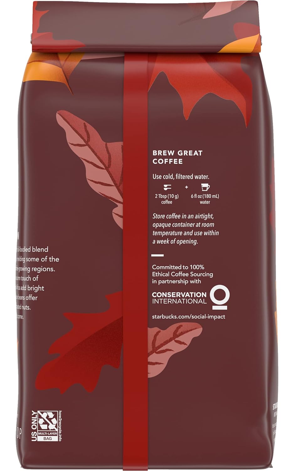 Starbucks Limited Edition Ground Coffee - Fall Blend Medium Roast 100% Arabica | 17 Ounce Bag (Pack of 4)