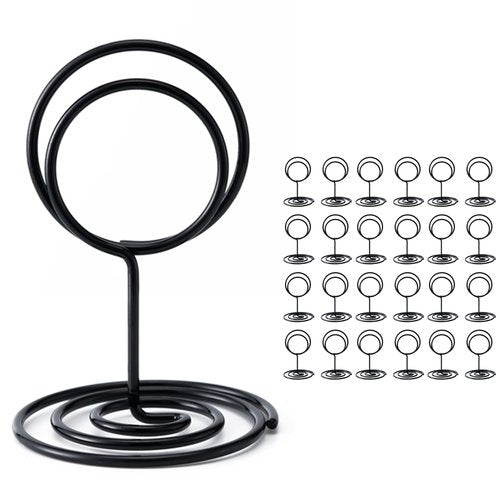 Hoewina 26Pcs Table Number Holders, Place Card Holder, Wire Picture Holder, Small Size Table Card Holders, Photo Holder for Centerpieces, Wedding Reception, Party, Birthday (Black)