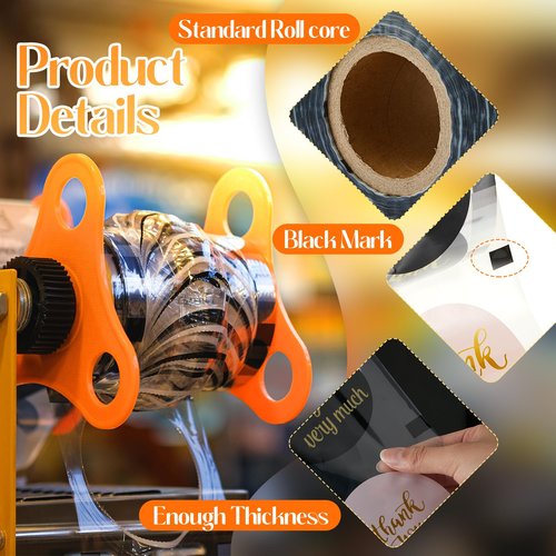 Henoyso 2 Roll Cup Sealer Film for Sealing Machine 90-105 mm 6400 Cups Bubble Tea Sealer Film for 16 oz Plastic Cups for Bubble Tea, Water, Coffee, Juice, Soda (Thank You Style)