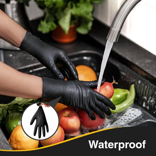 Schneider Nitrile Exam Gloves, Black Latex Free Powder Free Disposable Gloves for Medical, Cooking, Cleaning, and Food Prep (Large, 1000)