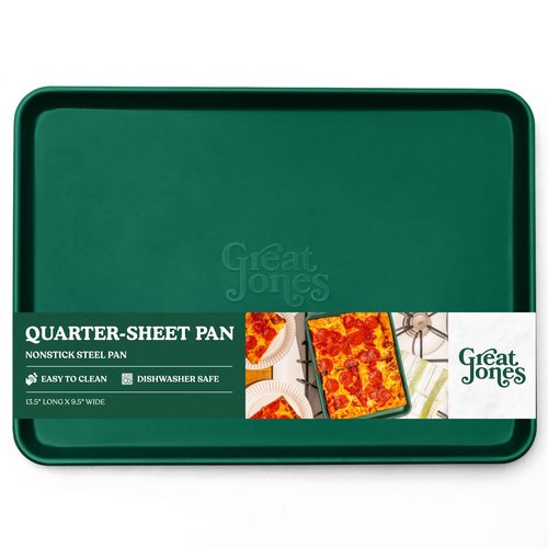 Great Jones Little Sheet (Broccoli) | Jelly Roll Pan, Quarter Sheet Pan | Aluminized Steel,13.5" x 9.5" | For Baking, Roasting, & Broiling | Premium Bakeware with Even Heat Distribution