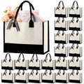 Sweetude 20 Pcs Canvas Tote Bags for Women Classic Initial Beach Bag with Handles Sublimation DIY Blank Personalized Tote(Natural White)