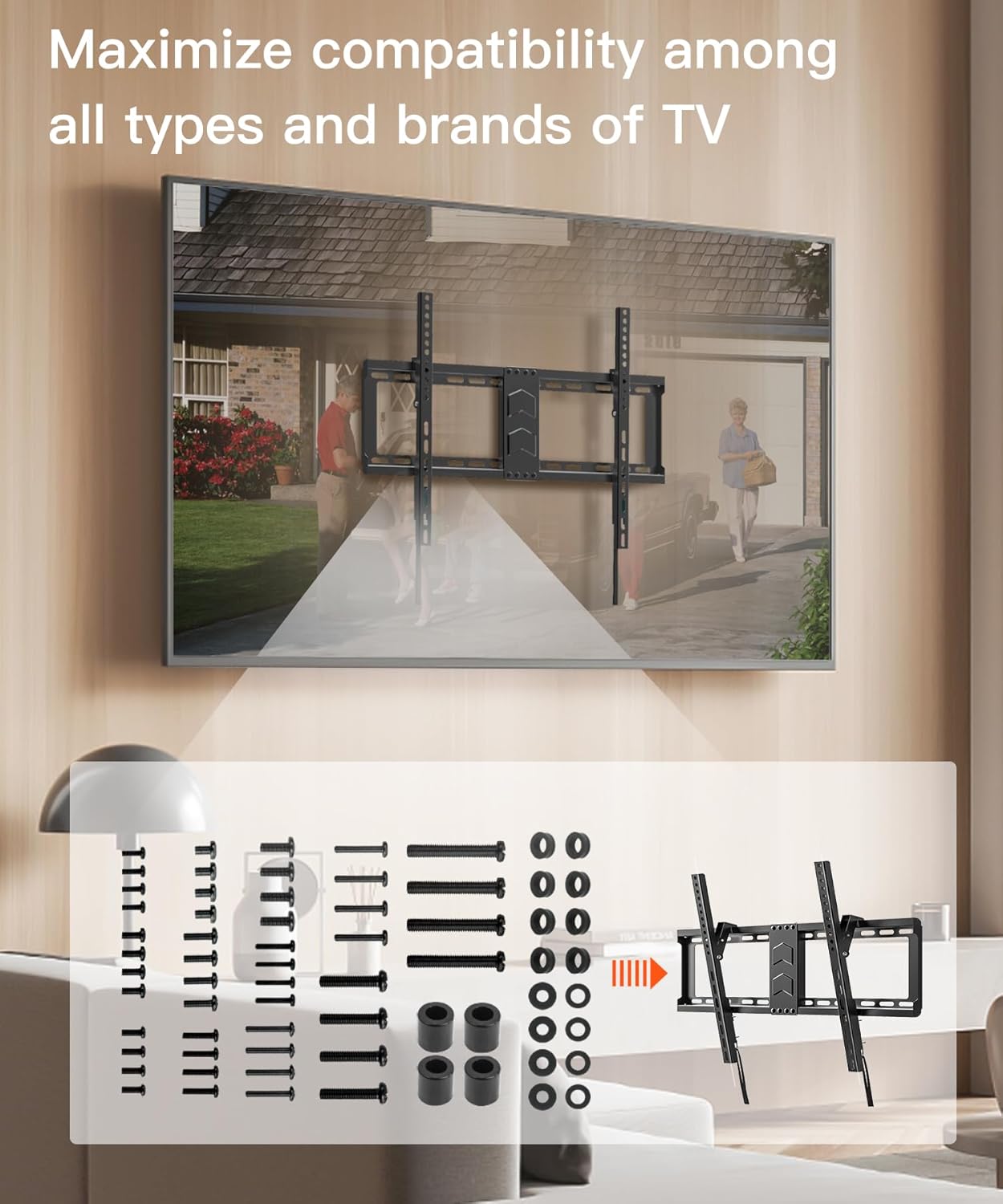 Universal TV Mounting Hardware Kit by [Brand Name] - M4 M5 M6 M8 Screws, Washers & Spacers for VESA Mounts, Fits TVs up to 80 Inches