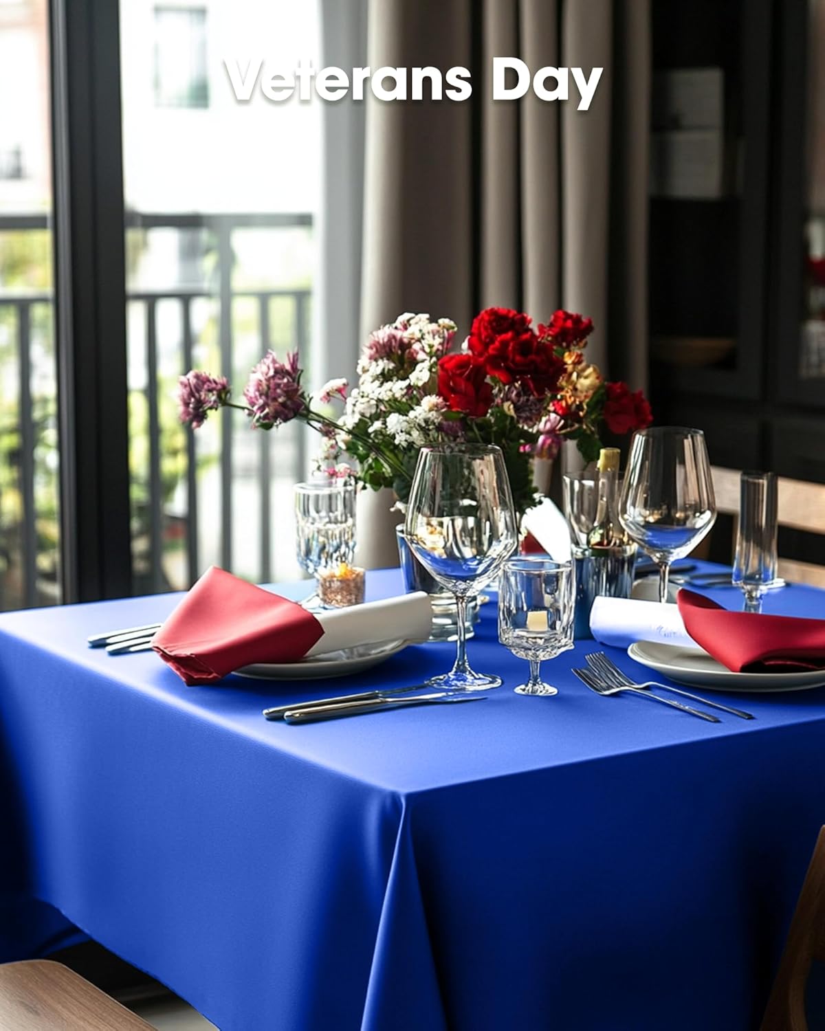Pureegg Disposable Plastic Table Cloths - 8 Pack, 54 x 108 Inch, Leakproof & Sturdy, Blue for Graduation Party