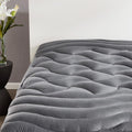 Sleep Zone Cooling Queen Mattress Topper - Premium Breathable Pad Cover with Deep Pockets (Grey)