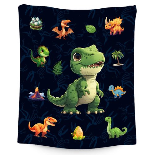 KNOWPHST Dinosaur Blanket for Kids - Blankets Gifts for Boys - 50x60 Inches Cozy Lightweight Throw for Sofa Bedroom Decor Bed