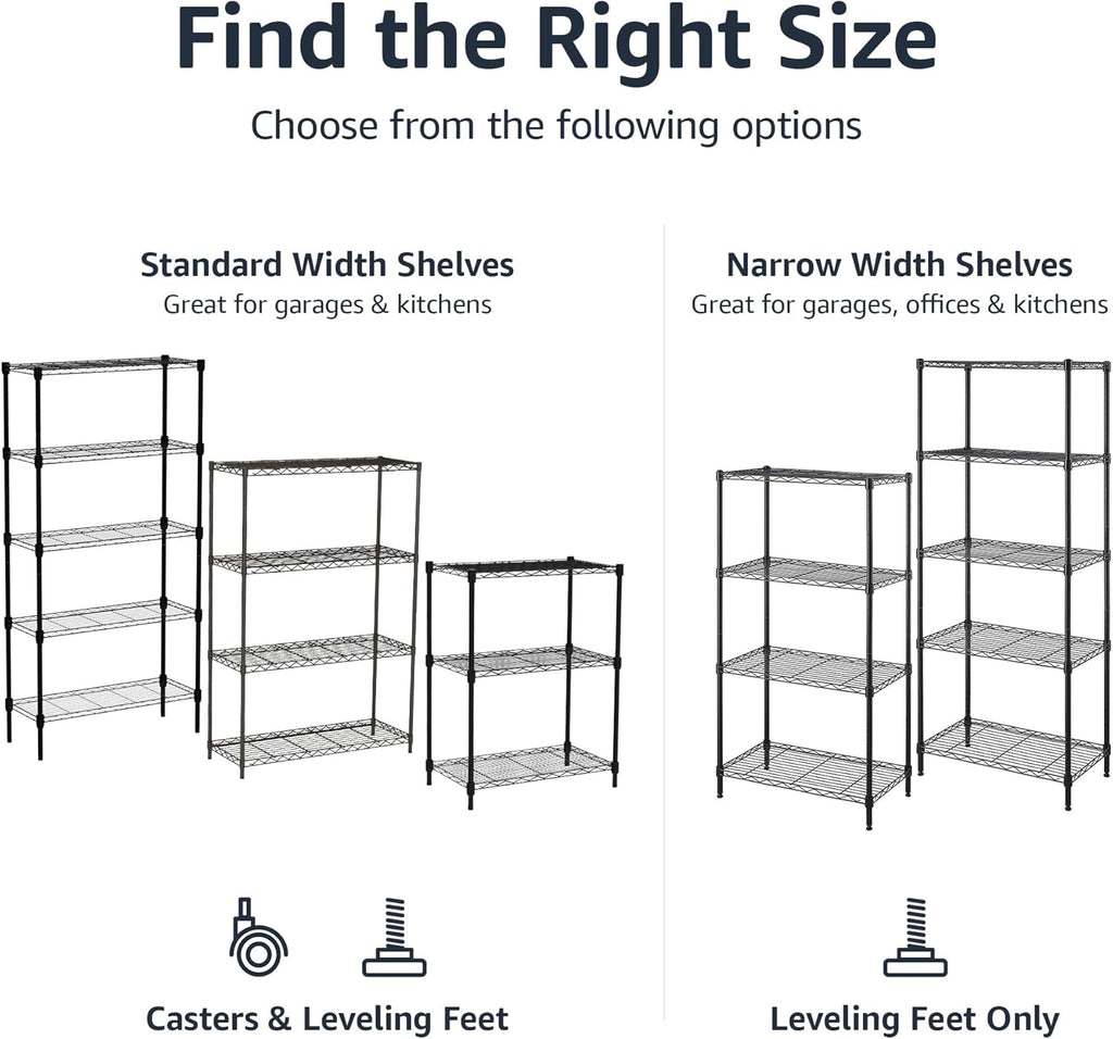 Wheels, 300 lbs Per Shelf, Black, 30" x 14" x 64.75