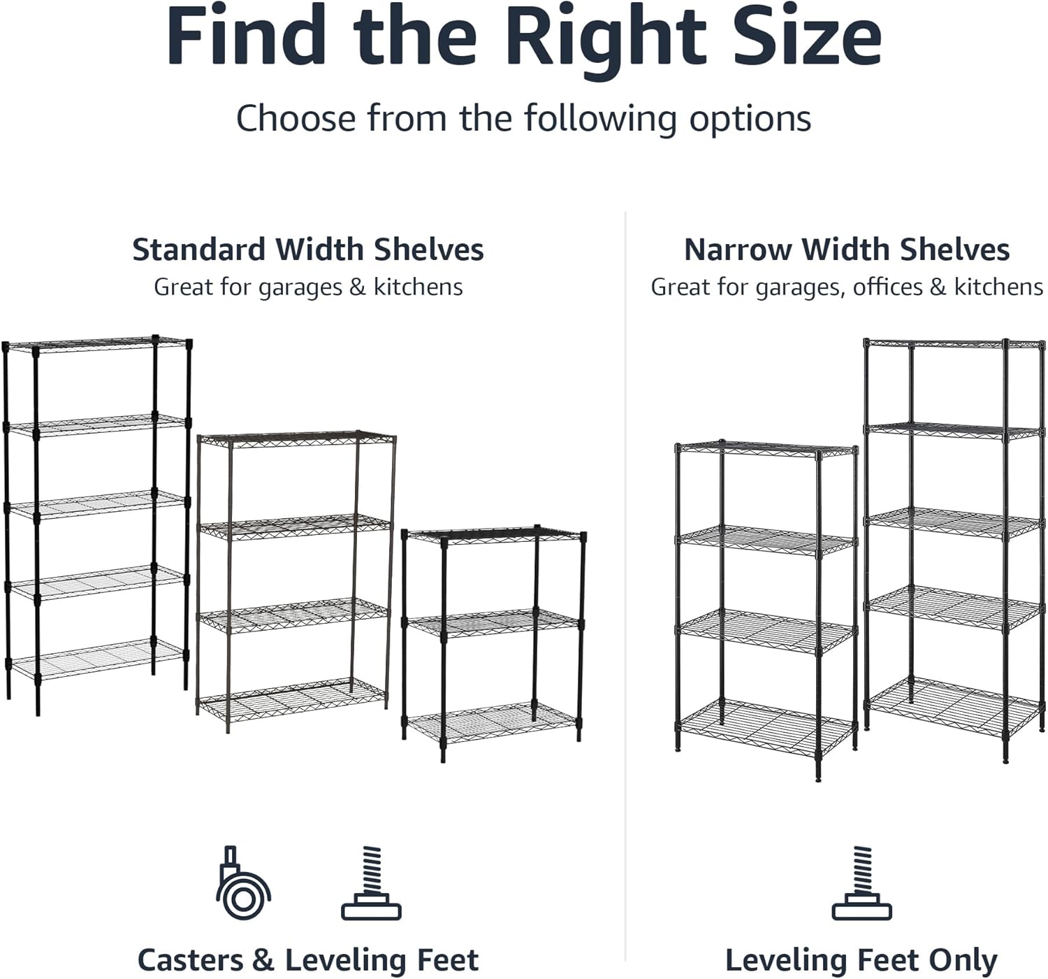 Wheels, 300 lbs Per Shelf, Black, 30" x 14" x 64.75