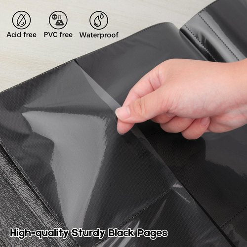 1000 Pocket Photo Album 4x6 Leather Cover, Extra Large Capacity Holds 1000 Horizontal and Vertical Photos, Acid Free Non Stick Pages with Front Window, Perfect for Wedding Family Baby Memories (Black)