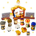 Regine Switzerland 19-Piece Christmas Nativity Set - Hand-Painted Resin Figurines for Festive Tabletop Decor