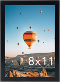 JCJMY 8x11 Picture Frame - Black Wall Mount & Tabletop Display for Horizontal or Vertical Photos