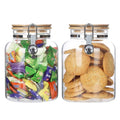KKC HOME ACCENTS Clear Glass Cookies Jars with Airtight Lids,Airtight cookie jars with Locking Clamp Lids for Kitchen Counter,Large Sealed Glass Jars for Candy,Nut,67 Fluid-oz