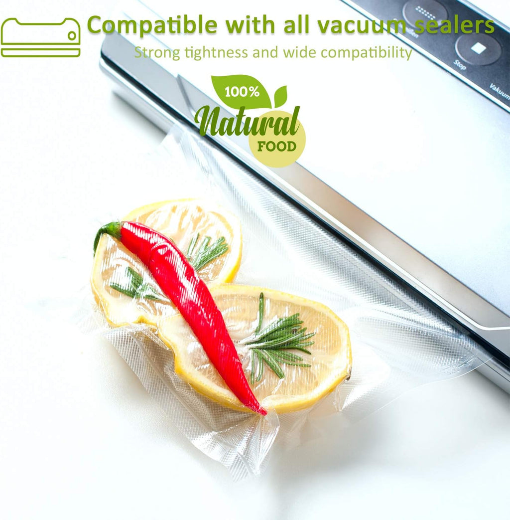 Potane Vacuum Sealer Bags - 6 Pack of Thickened, Smell-Proof & Puncture-Resistant Bags | 11"x20' & 8"x20'