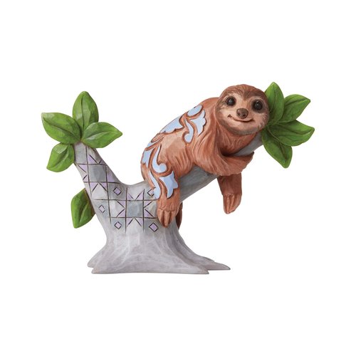 Enesco Jim Shore Heartwood Creek Sloth on Tree Miniature Figurine, 2.88 Inch, Multicolor