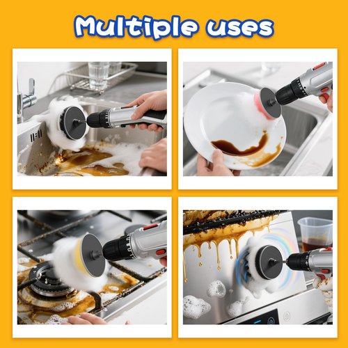 FORHOGAR Adapter Compatible with Scrub Daddy/Mommy Sponges for Drill, Drill Brush Accessorise for Grout, Floor, Tub, Shower, Tile, Bathroom and Kitchen Surface