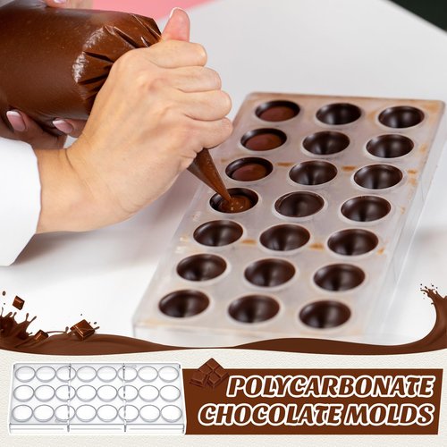 Baderke Polycarbonate Chocolate Molds with Chocolate Scraper Mould Bullet Clear Hard Plastic for Smoothing Cheese Cream Cake Scraper(Bullet)
