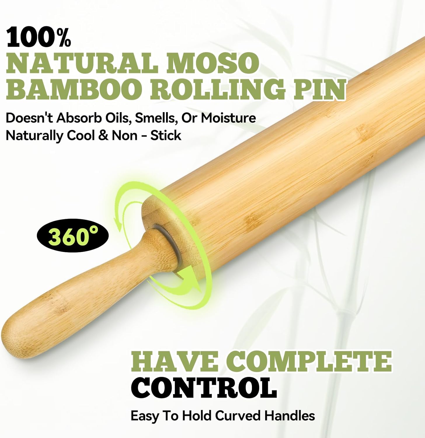 Skiennix 17.5 Inch Wooden Rolling Pin - Perfect Dough Roller for All Your Baking Needs