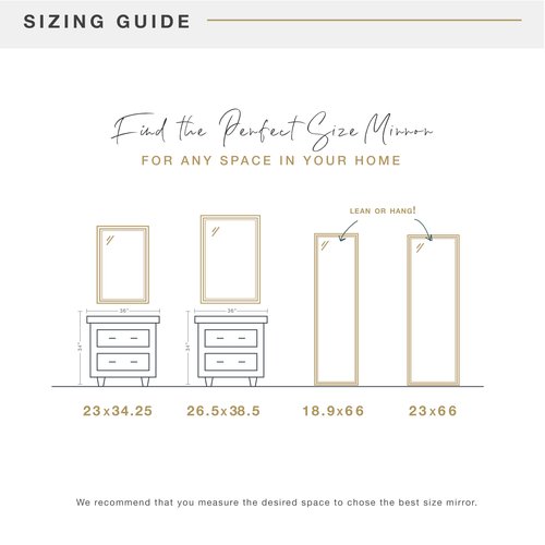 MCS 23x34.25 Lara Large Wall Mirror, Black Traditional Rectangle Mirror, Vertical & Horizontal Wall Hanging Mirror for Bathroom, Bedroom, Entryway & Livingroom