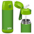 Jarlson® Kids Water Bottle CHARLI [12OZ] - Stainless Steel Thermo Bottle with Straw - Insulated, Spill Proof Waterbottle for School & Sports - Thermo Tumbler for Boys & Girls (Green)