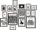 Anerza 16 PCS Black and White Wall Art Decor - Matisse Abstract Gallery Prints for Bedroom & Living Room Aesthetic