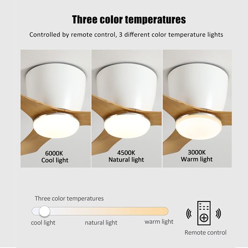 GESUM Flush Mount Ceiling Fans with Lights, 22'' Small Ceiling Fans Remote & APP Control, 3CCT Dimmable, Quiet DC Motor for Patio Kitchen Bedroom