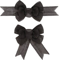 Meseey Black Wired Ribbon - Handmade Burlap Bows for Wreaths & Gift Wrapping | 2 Pcs Set