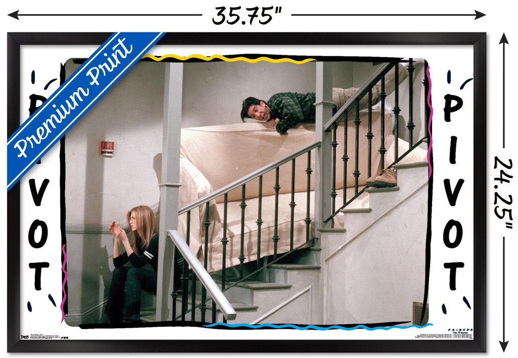 Trends International Friends - Pivot Wall Poster, 22.375" x 34", Black Framed Version
