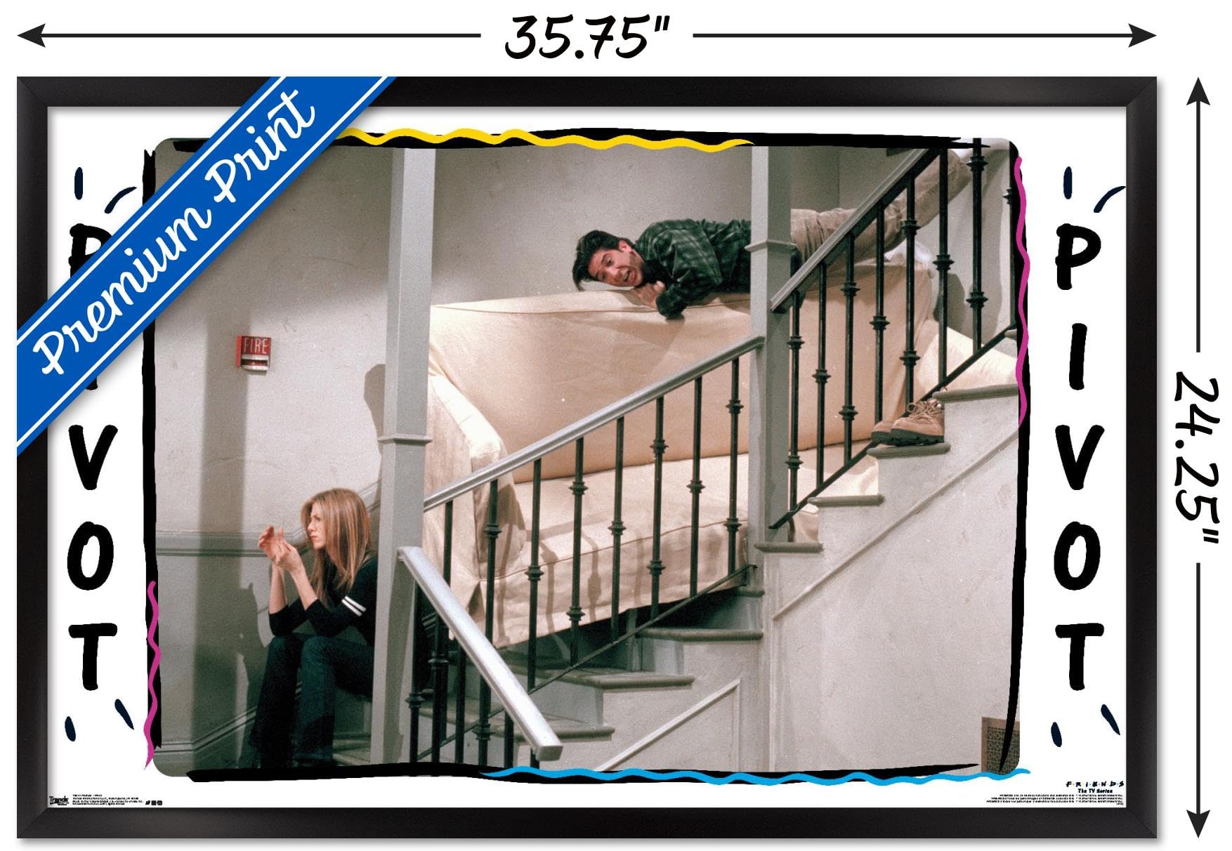 Trends International Friends - Pivot Wall Poster, 22.375" x 34", Black Framed Version
