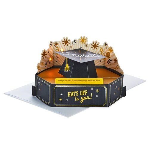 Hallmark Paper Wonder Musical Pop Up Graduation Card and Gift Card Holder (Plays Celebration)