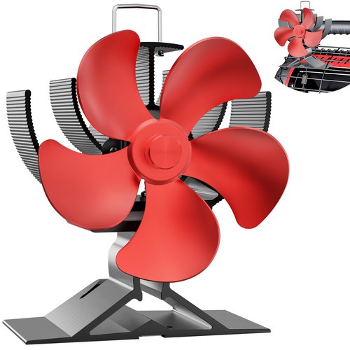 Easywave Wood Stove Fan Non Electric: Heat Powered Fireplace Fan with Slot & Spring Fixed on Propane Heater, Thermoelectric Thermal Fan for Wood Burning Stove/Pellet/Log Burner/Buddy Heater