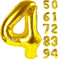 Gold 4 Balloon - 40 Inch Number 4 Balloon for 4th Birthday Party Decorations | Gold and Black Design