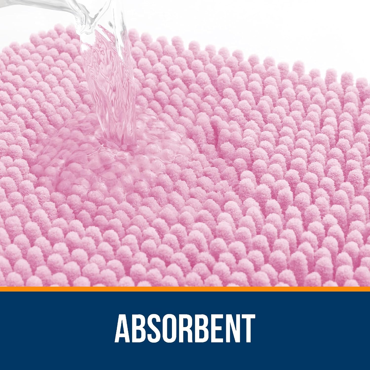 OLANLY Large Bathroom Rugs - Extra Soft Chenille Bath Mats | Quick-Dry, Machine Washable, 40x32, Pink