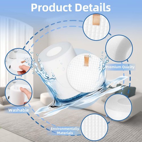 AirClean 4 Pack 3.7" High Replacement Base Pre-Motor Foam Filters Compatible with Shark IQ Robot Vacuum R101AE RV1001AE UR1005AE Self-Empty Base