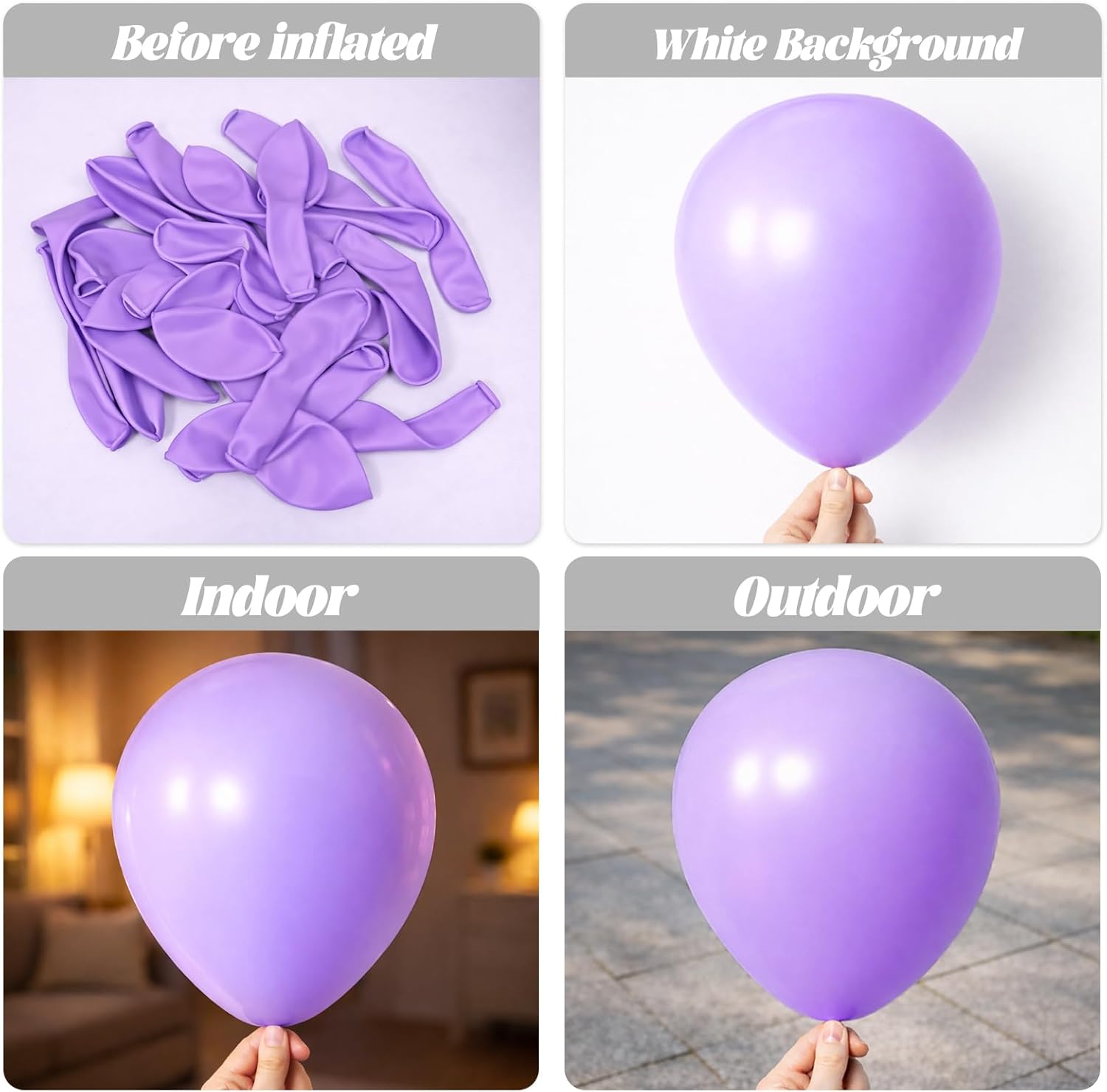 Voircoloria 105pcs Pastel Purple Balloons - 12 Inch Latex Party Balloons for Birthdays & Celebrations