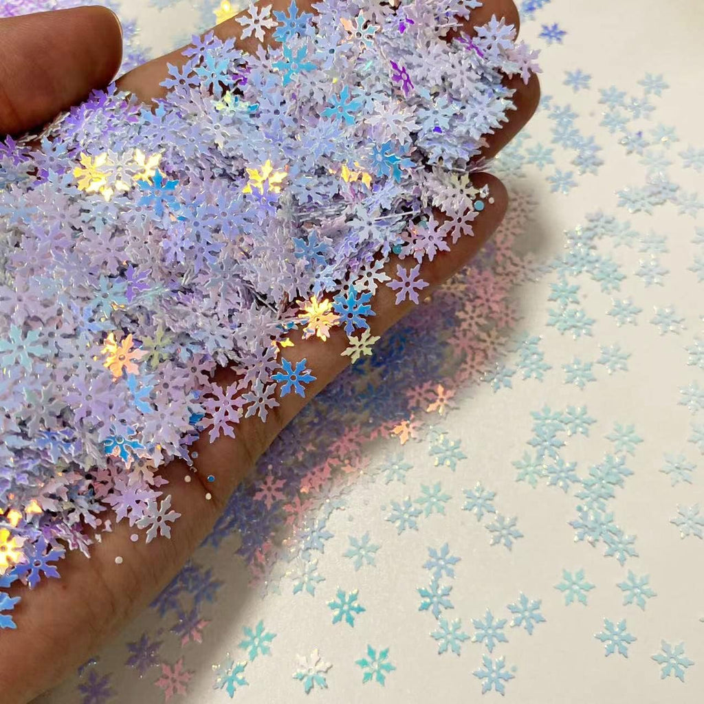 Skiennix Snowflakes Party Glitter - 2000 Pieces of PVC Confetti for Christmas & Winter Crafts