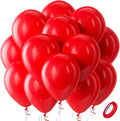Bezente Red Balloons - 100 Pack 12-Inch Round Latex Balloons for Valentine's Day & Party Decor