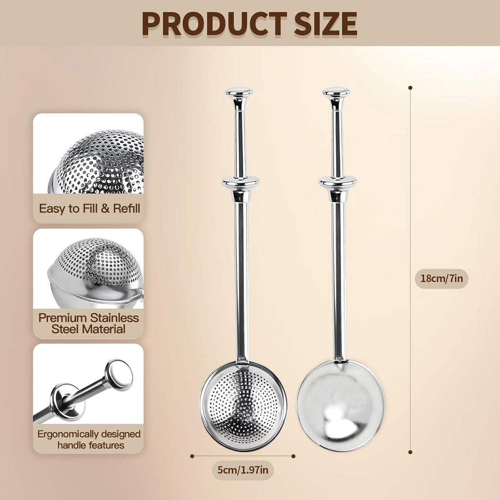 Skiennix Flour Duster | Stainless Steel Powder Sugar Shaker with Spring Handle - 2PCS Set