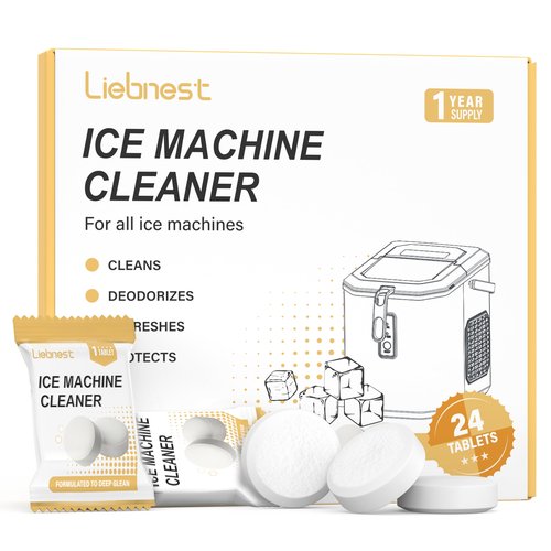 Liebnest Ice Maker Cleaner Tablets, Ice Machine Cleaner Descaler Compatible with Frigidaire, Opal, GE Profile, Kitchenaid, Remove Hard Wate & Odor-Free, 24 Pack