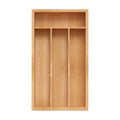 BEKVEM Small Silverware Organizer, Bamboo Kitchen Drawer Organizer, Utensil Holder, Cutlery Tray & Spoon Flatware Storage with Grooved Drawer Dividers (6.7''W x 12''D)