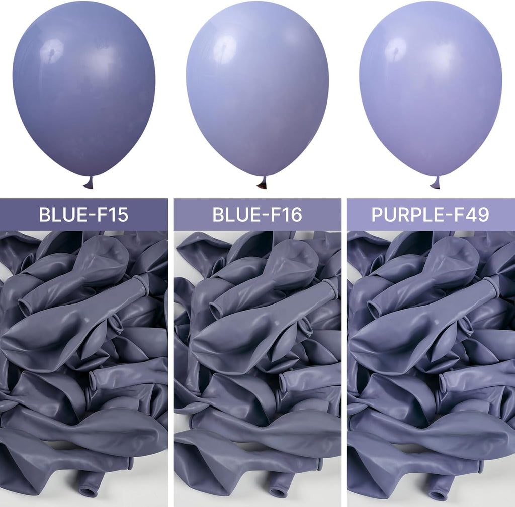 PartyWoo Dusty Blue Balloons - 100pcs 12 Inch Latex for Baby Showers & Celebrations | Boho Purple & Lavender