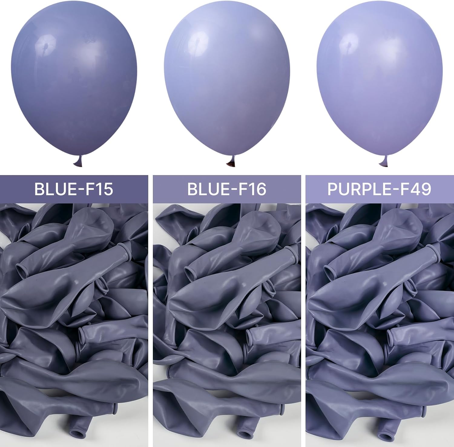 PartyWoo Dusty Blue Balloons - 100-Piece Pack in 5, 10, 12 Inch Sizes | Boho Lavender Balloon Arch Kit for Celebrations