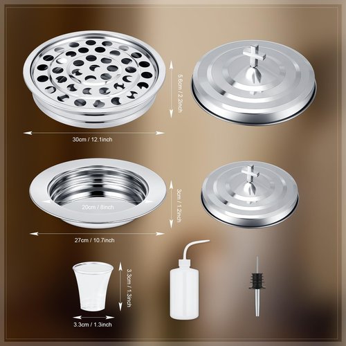 Zhehao 2 Pcs Communion Set Holy Trays for Churches with Lid Communion Plates with Lid Churches Cups Filler and Disposable Cups Supplies (Silver)