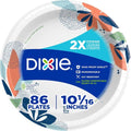 Dixie Large Paper Plates - 10 Inch, 86 Count | 2X Stronger, Microwave-Safe & Soak-Proof Disposable Dinnerware