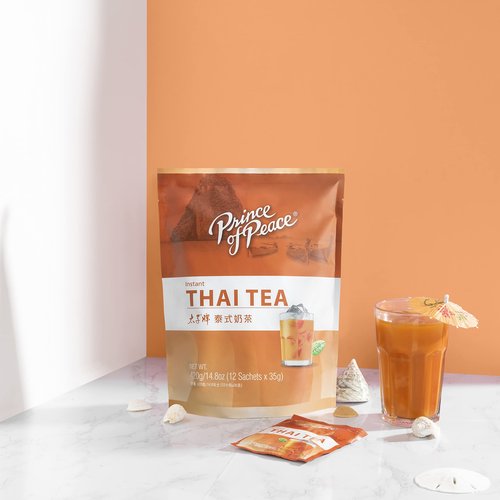 Prince of Peace 3 in 1 Instant Thai Tea Beverage, 24 Sachets Value Size – Instant Hot or Cold Beverage – Easy to Brew – Made with Authentic Thai Tea Recipe, Rich and Creamy Taste – Just Add Water