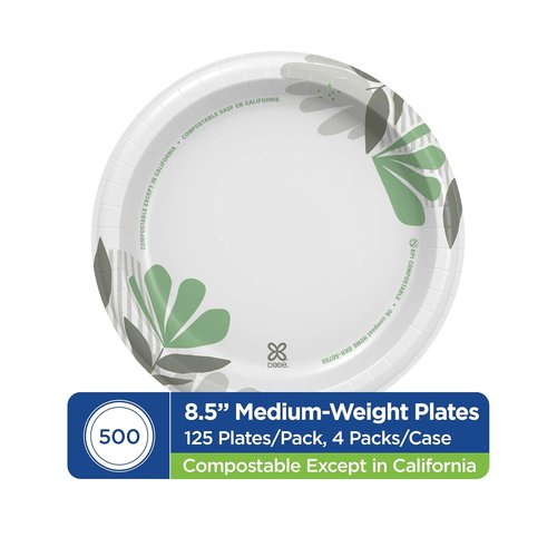 Dixie Medium-Weight Paper Plates - Pathways Design, 8.5 Inch, 500 Count (4 Packs)