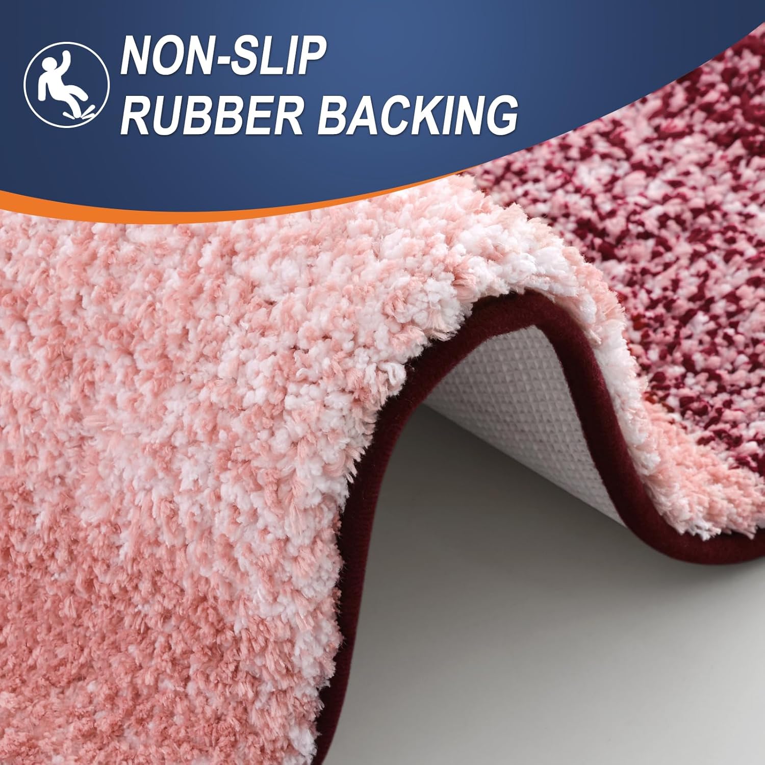 OLANLY Bath Rugs Mat - Extra Soft Microfiber with Rubber Backing | Quick Dry, Machine Washable, 24x16, Red